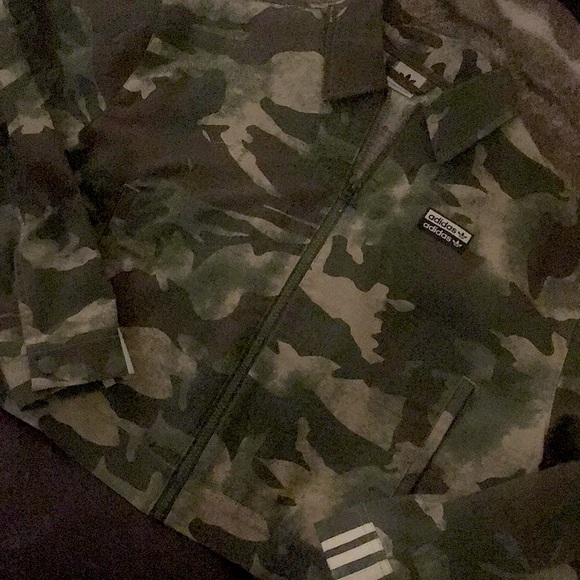 BNWOT Limited Edition ADIDAS 100% Hemp Cropped Military Style Camouflage Jacket - Picture 1 of 10